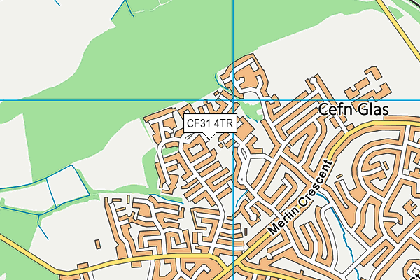 CF31 4TR map - OS VectorMap District (Ordnance Survey)