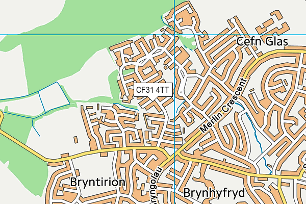 CF31 4TT map - OS VectorMap District (Ordnance Survey)