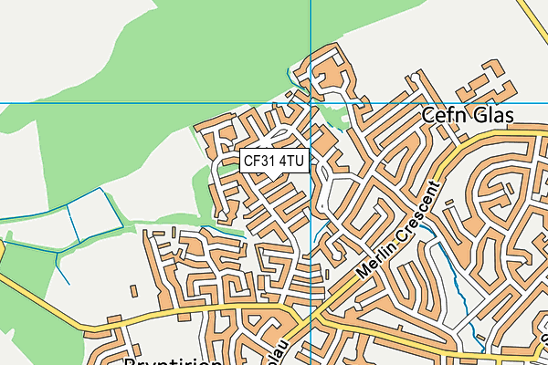CF31 4TU map - OS VectorMap District (Ordnance Survey)