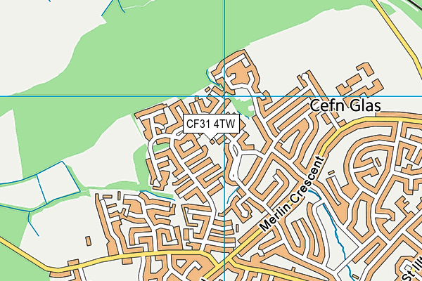 CF31 4TW map - OS VectorMap District (Ordnance Survey)