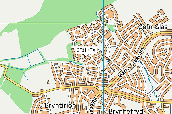 CF31 4TX map - OS VectorMap District (Ordnance Survey)