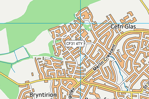 CF31 4TY map - OS VectorMap District (Ordnance Survey)