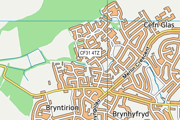 CF31 4TZ map - OS VectorMap District (Ordnance Survey)