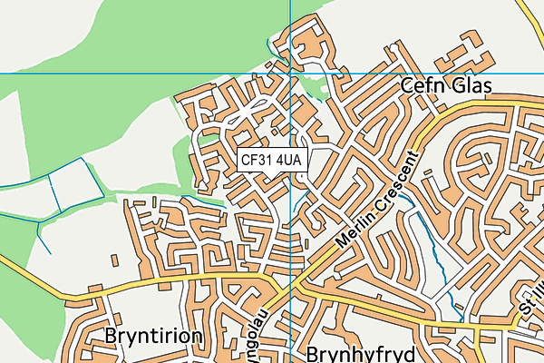 CF31 4UA map - OS VectorMap District (Ordnance Survey)