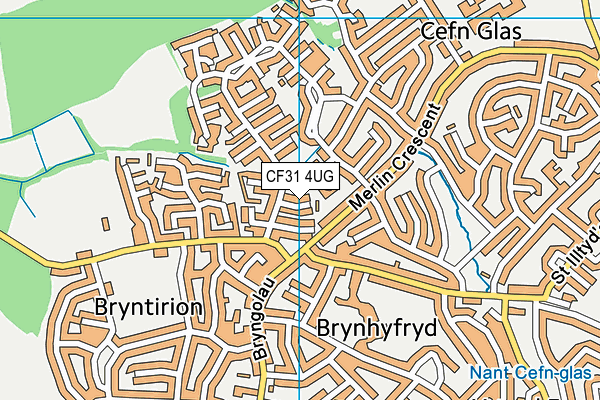 CF31 4UG map - OS VectorMap District (Ordnance Survey)