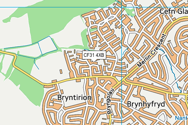 CF31 4XB map - OS VectorMap District (Ordnance Survey)