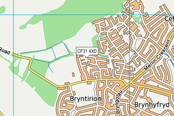 CF31 4XD map - OS VectorMap District (Ordnance Survey)