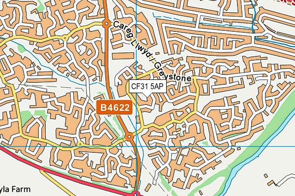 CF31 5AP map - OS VectorMap District (Ordnance Survey)