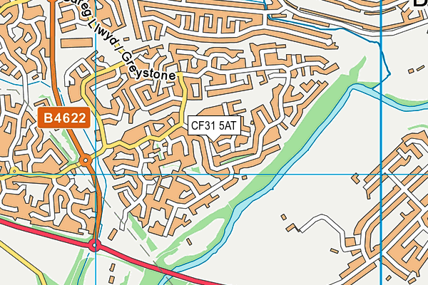 CF31 5AT map - OS VectorMap District (Ordnance Survey)