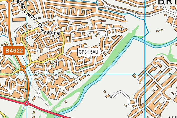 CF31 5AU map - OS VectorMap District (Ordnance Survey)