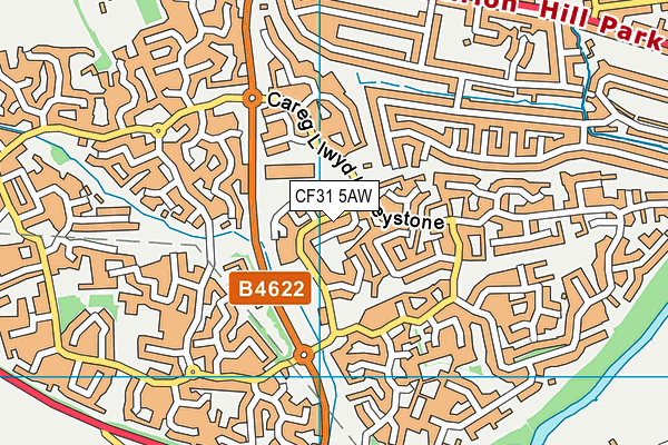 CF31 5AW map - OS VectorMap District (Ordnance Survey)