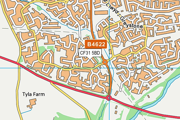 CF31 5BD map - OS VectorMap District (Ordnance Survey)