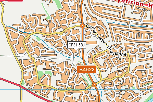 CF31 5BJ map - OS VectorMap District (Ordnance Survey)