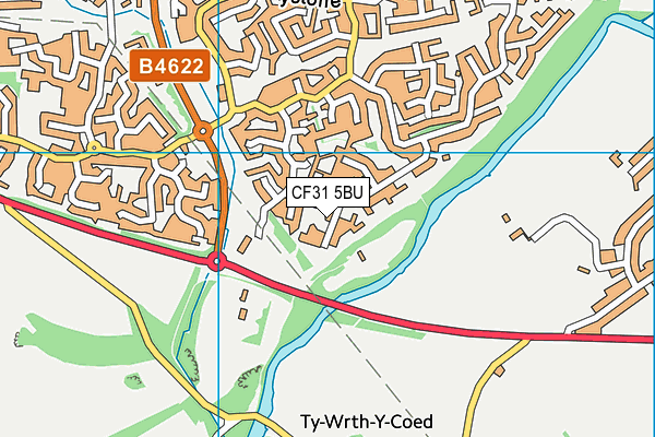 CF31 5BU map - OS VectorMap District (Ordnance Survey)