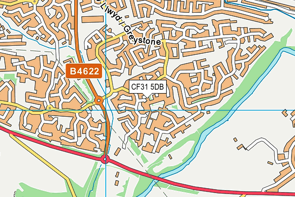 CF31 5DB map - OS VectorMap District (Ordnance Survey)