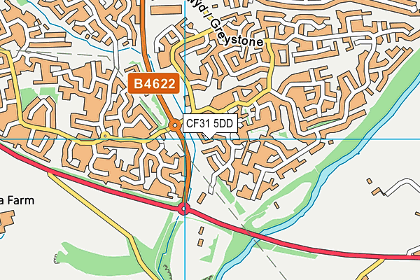 CF31 5DD map - OS VectorMap District (Ordnance Survey)