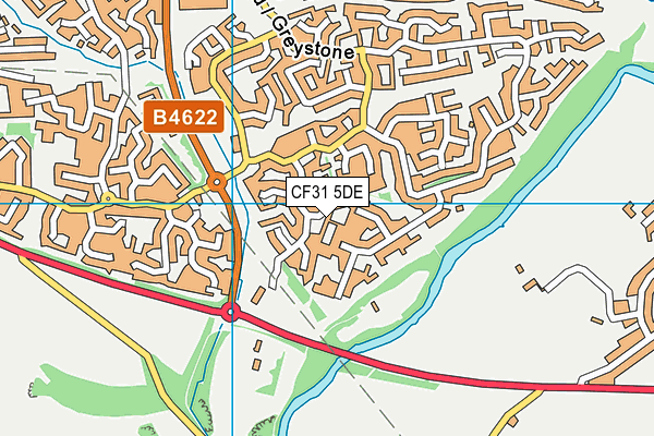 CF31 5DE map - OS VectorMap District (Ordnance Survey)