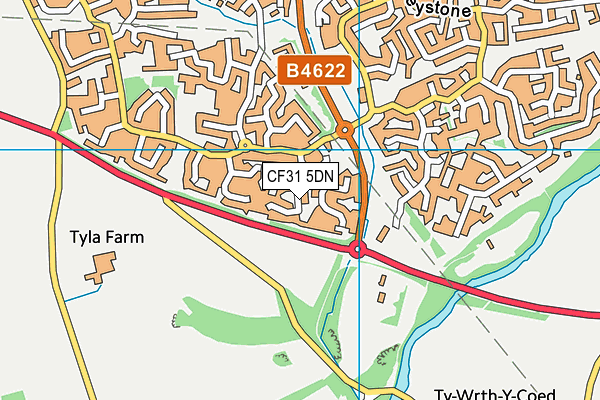 CF31 5DN map - OS VectorMap District (Ordnance Survey)