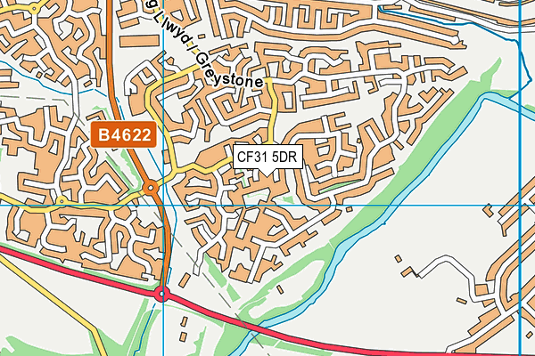 CF31 5DR map - OS VectorMap District (Ordnance Survey)