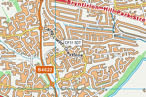 CF31 5DT map - OS VectorMap District (Ordnance Survey)