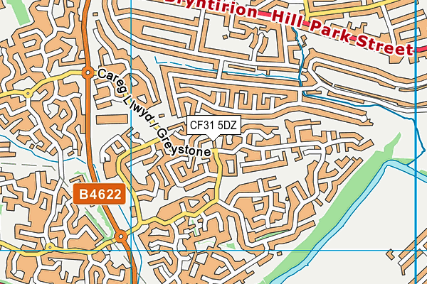 CF31 5DZ map - OS VectorMap District (Ordnance Survey)