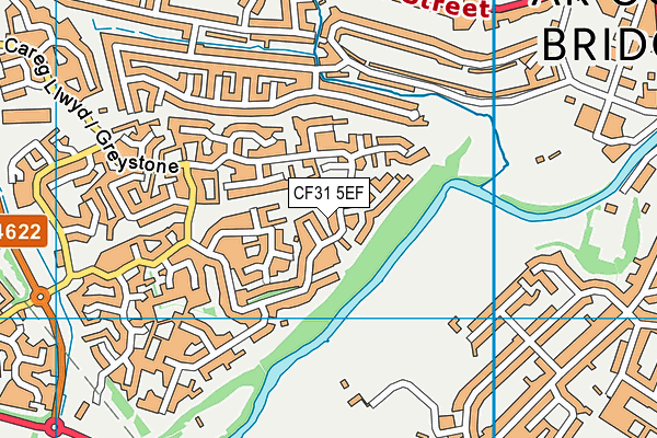 CF31 5EF map - OS VectorMap District (Ordnance Survey)