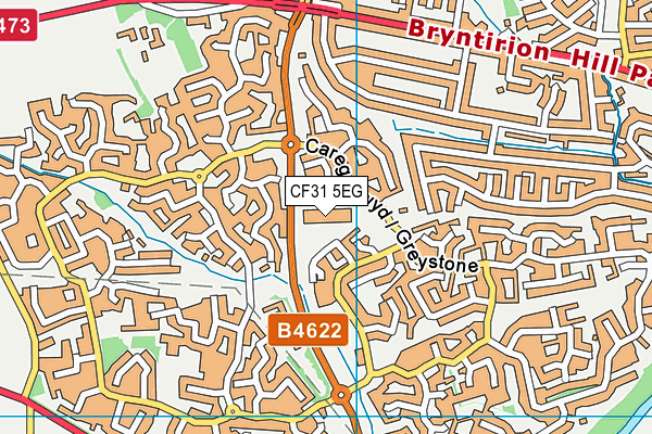 Maes yr Haul Primary School map (CF31 5EG) - OS VectorMap District (Ordnance Survey)