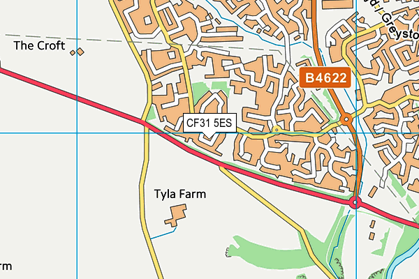 CF31 5ES map - OS VectorMap District (Ordnance Survey)