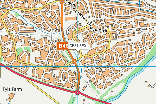 CF31 5EX map - OS VectorMap District (Ordnance Survey)