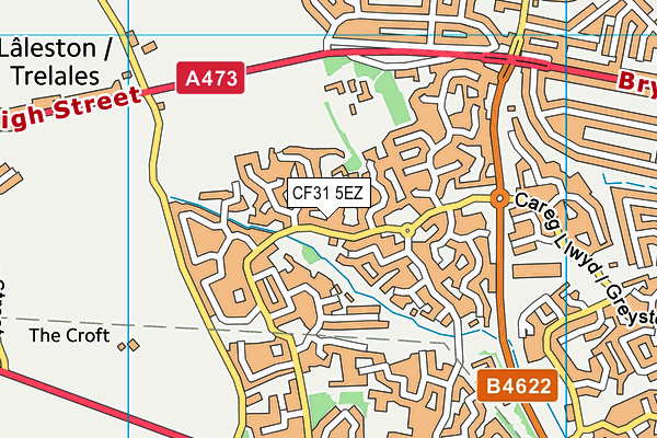 CF31 5EZ map - OS VectorMap District (Ordnance Survey)