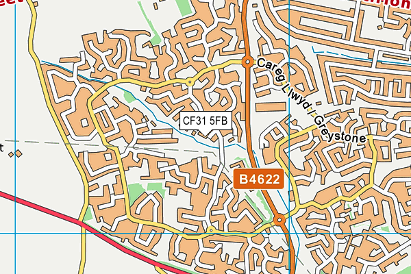 CF31 5FB map - OS VectorMap District (Ordnance Survey)