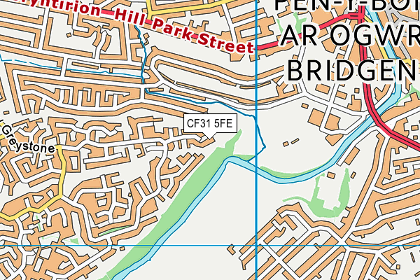 CF31 5FE map - OS VectorMap District (Ordnance Survey)