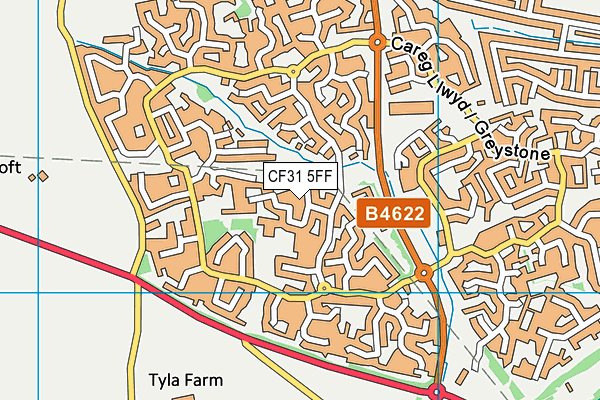 CF31 5FF map - OS VectorMap District (Ordnance Survey)