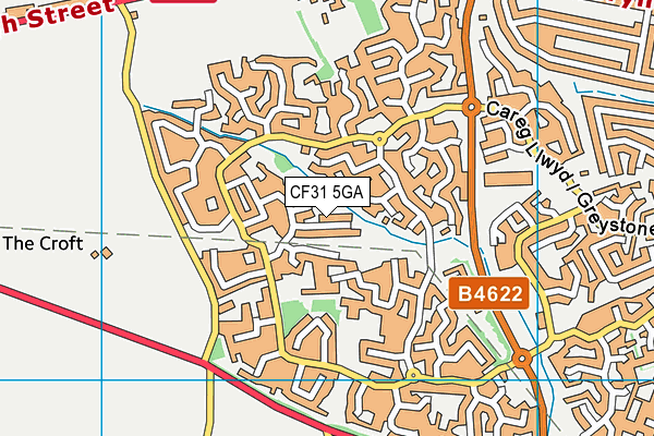 CF31 5GA map - OS VectorMap District (Ordnance Survey)