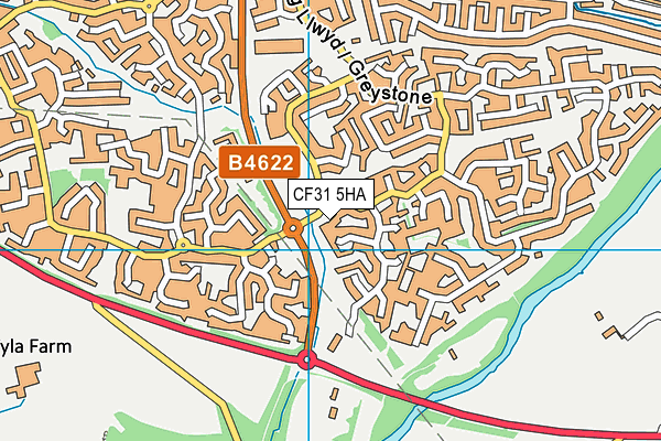 CF31 5HA map - OS VectorMap District (Ordnance Survey)