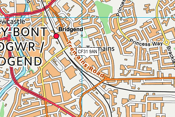 CF31 9AN map - OS VectorMap District (Ordnance Survey)