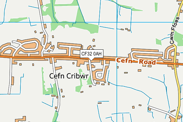 CF32 0AH map - OS VectorMap District (Ordnance Survey)