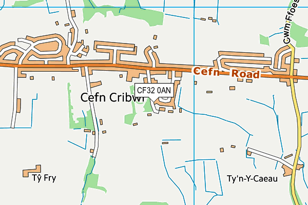 CF32 0AN map - OS VectorMap District (Ordnance Survey)