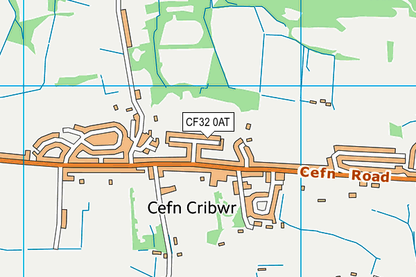 CF32 0AT map - OS VectorMap District (Ordnance Survey)