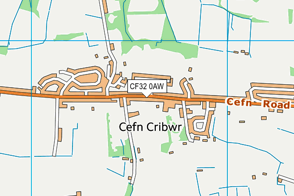 CF32 0AW map - OS VectorMap District (Ordnance Survey)