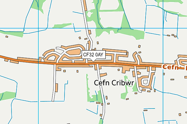 CF32 0AY map - OS VectorMap District (Ordnance Survey)