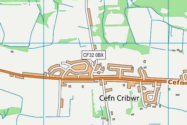 CF32 0BX map - OS VectorMap District (Ordnance Survey)