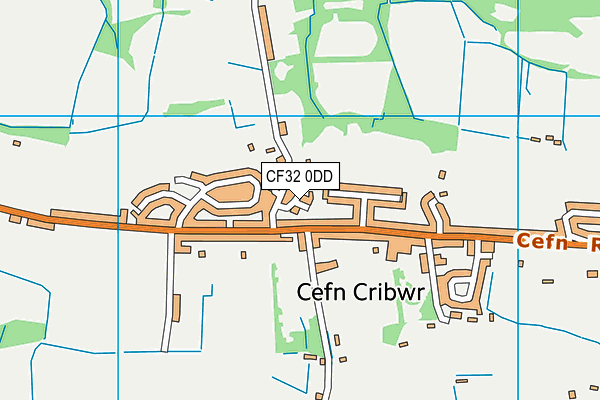 CF32 0DD map - OS VectorMap District (Ordnance Survey)