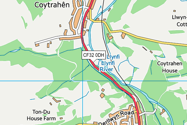 CF32 0DH map - OS VectorMap District (Ordnance Survey)