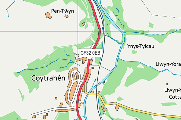 CF32 0EB map - OS VectorMap District (Ordnance Survey)