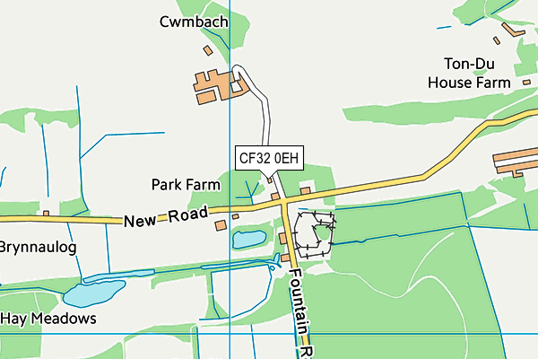 CF32 0EH map - OS VectorMap District (Ordnance Survey)