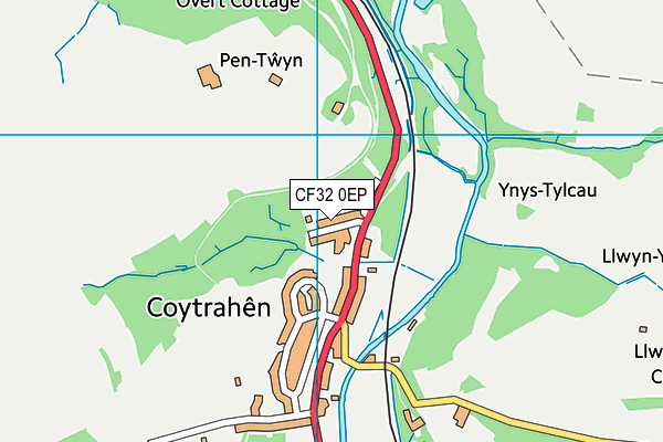 CF32 0EP map - OS VectorMap District (Ordnance Survey)