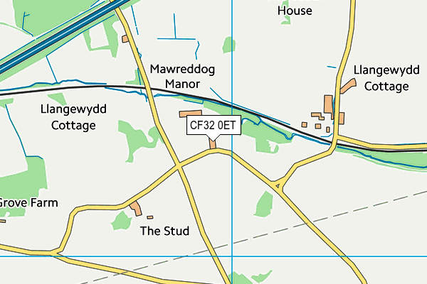 CF32 0ET map - OS VectorMap District (Ordnance Survey)