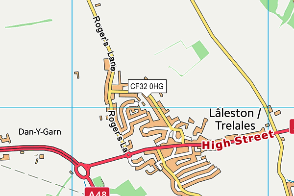 CF32 0HG map - OS VectorMap District (Ordnance Survey)