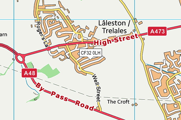 CF32 0LH map - OS VectorMap District (Ordnance Survey)